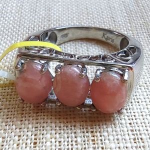 Argentinian Rhodochrosite Trilogy Ring